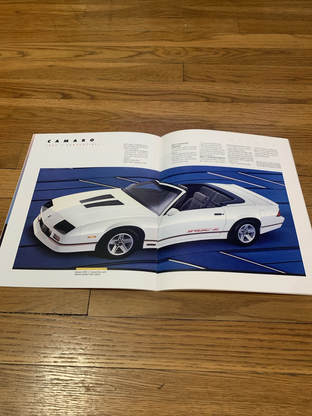 1988 Chevrolet Chevy Camaro IROC Car Sales Brochure Catalog OEM Free Ship