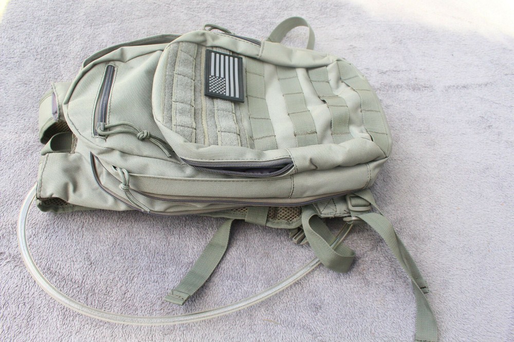 Small Light weight Day Back Pack Hydration backpack Molle Hook Loop Grey OS