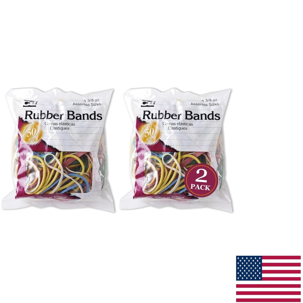 1 3/8 Oz Assorted Rubber Bands - Strong, Seamless Construction for Durability
