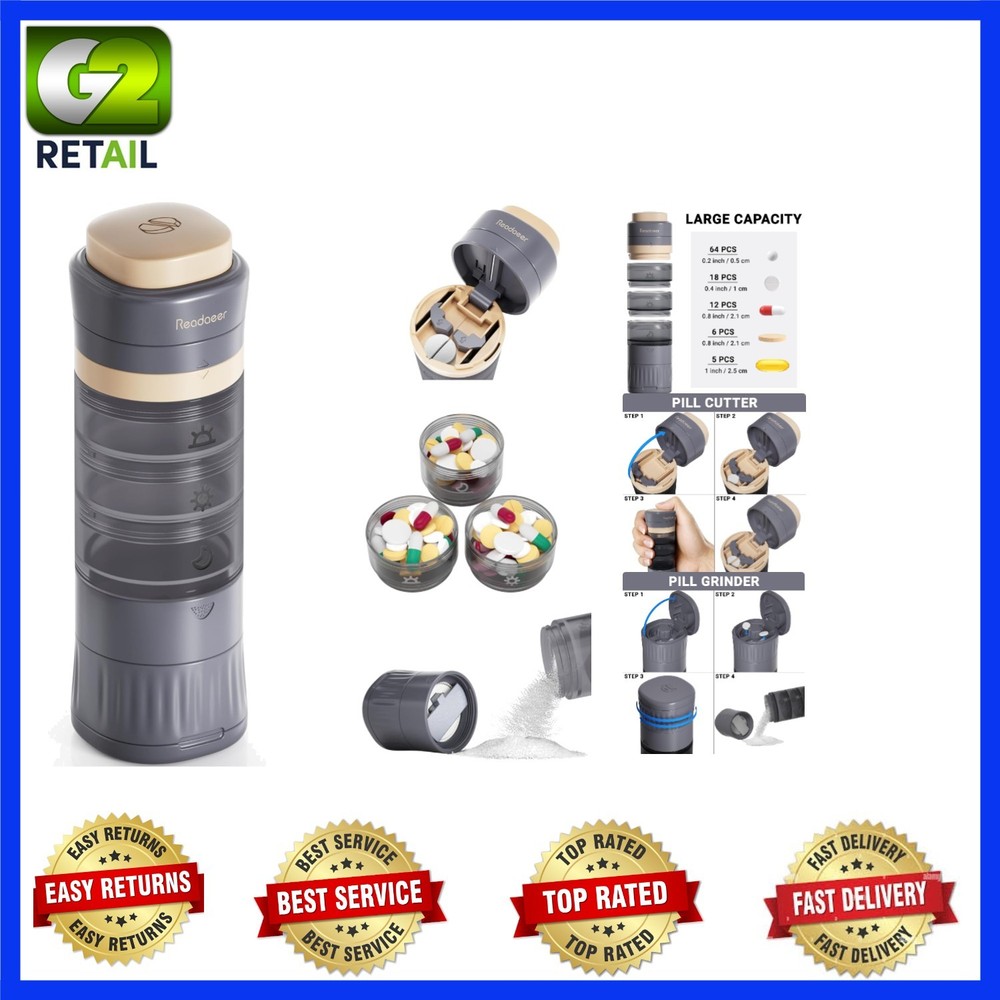 Compact Pharmaceutical Organizer: Pill Cutter, Grinder & Waterproof Case