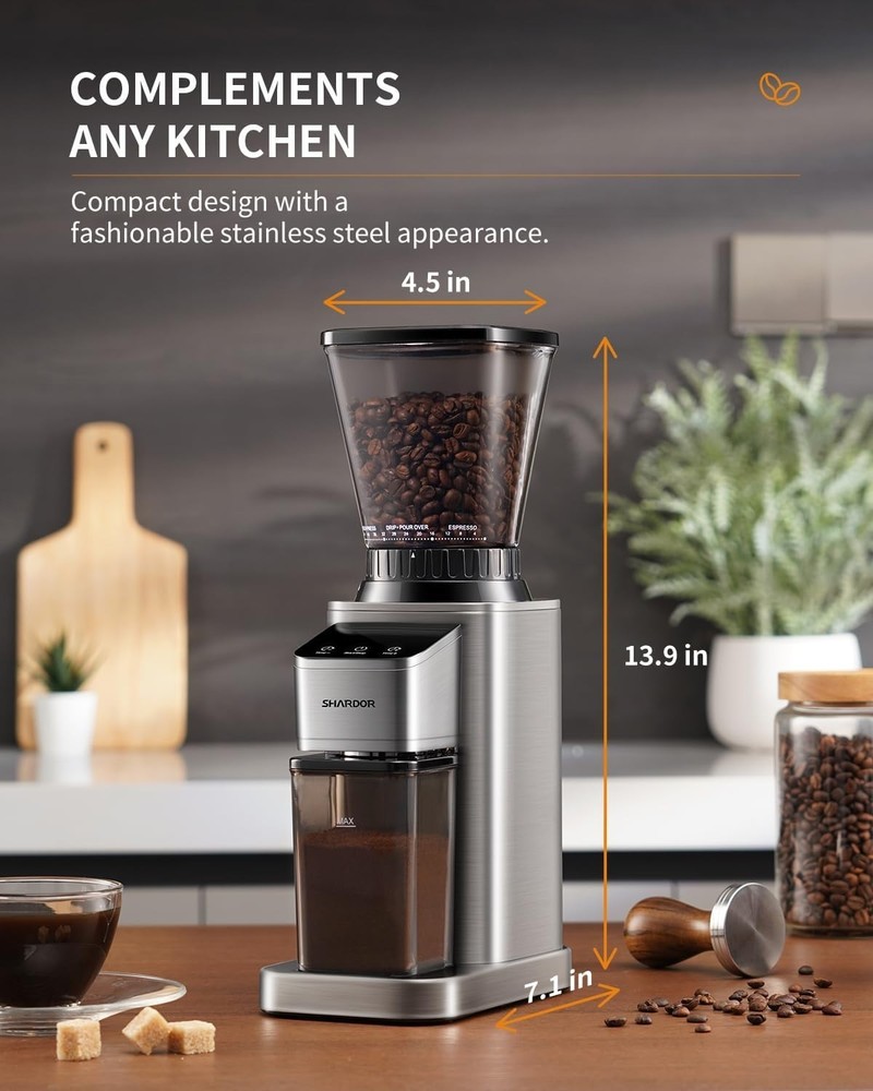 Ultimate Coffee Experience - 48 Grind Settings & Precision Timer Coffee Grinder