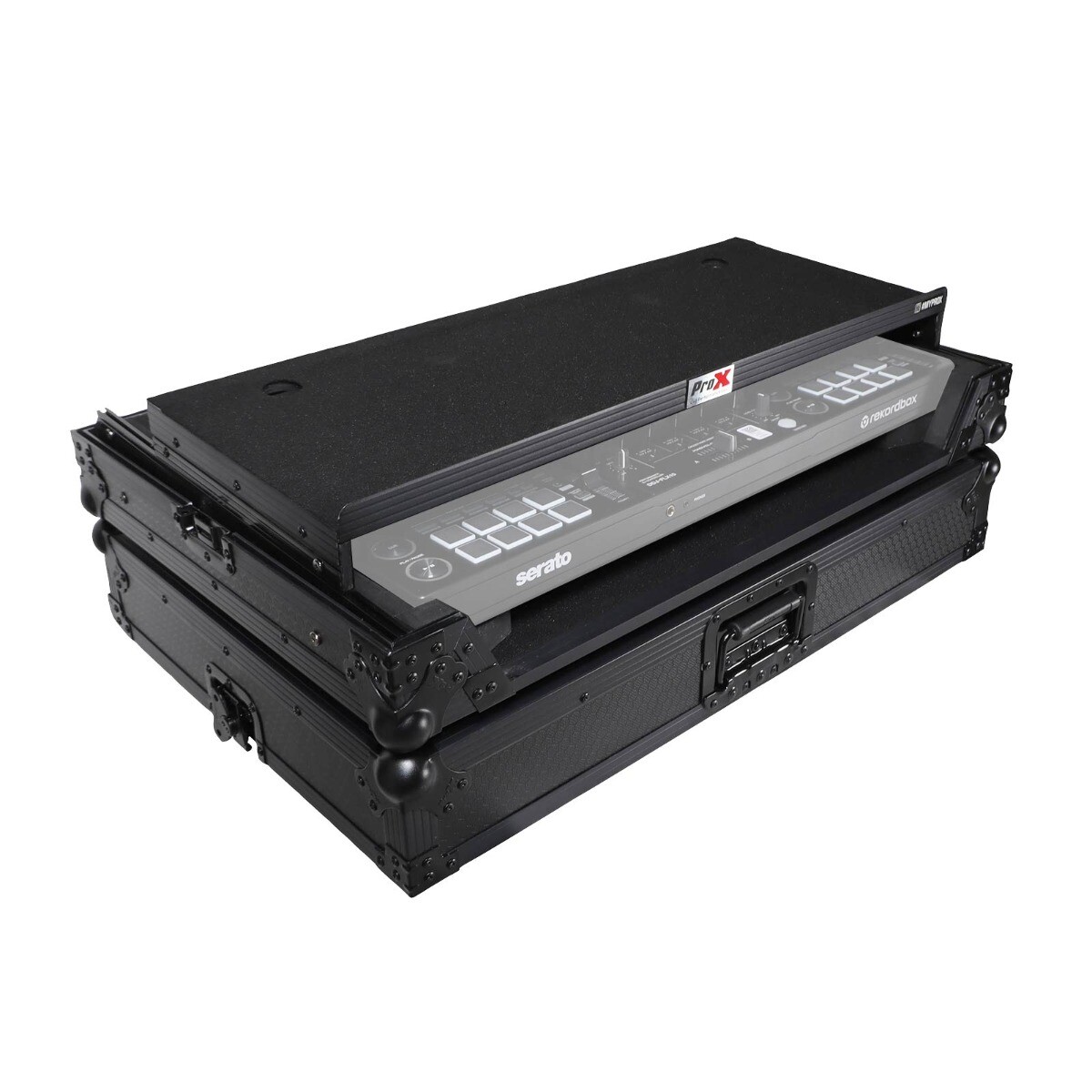 ProX XS-FLX10LTBL Slim Black Road Case for DDJ-FLX10 Controller w Laptop Shelf