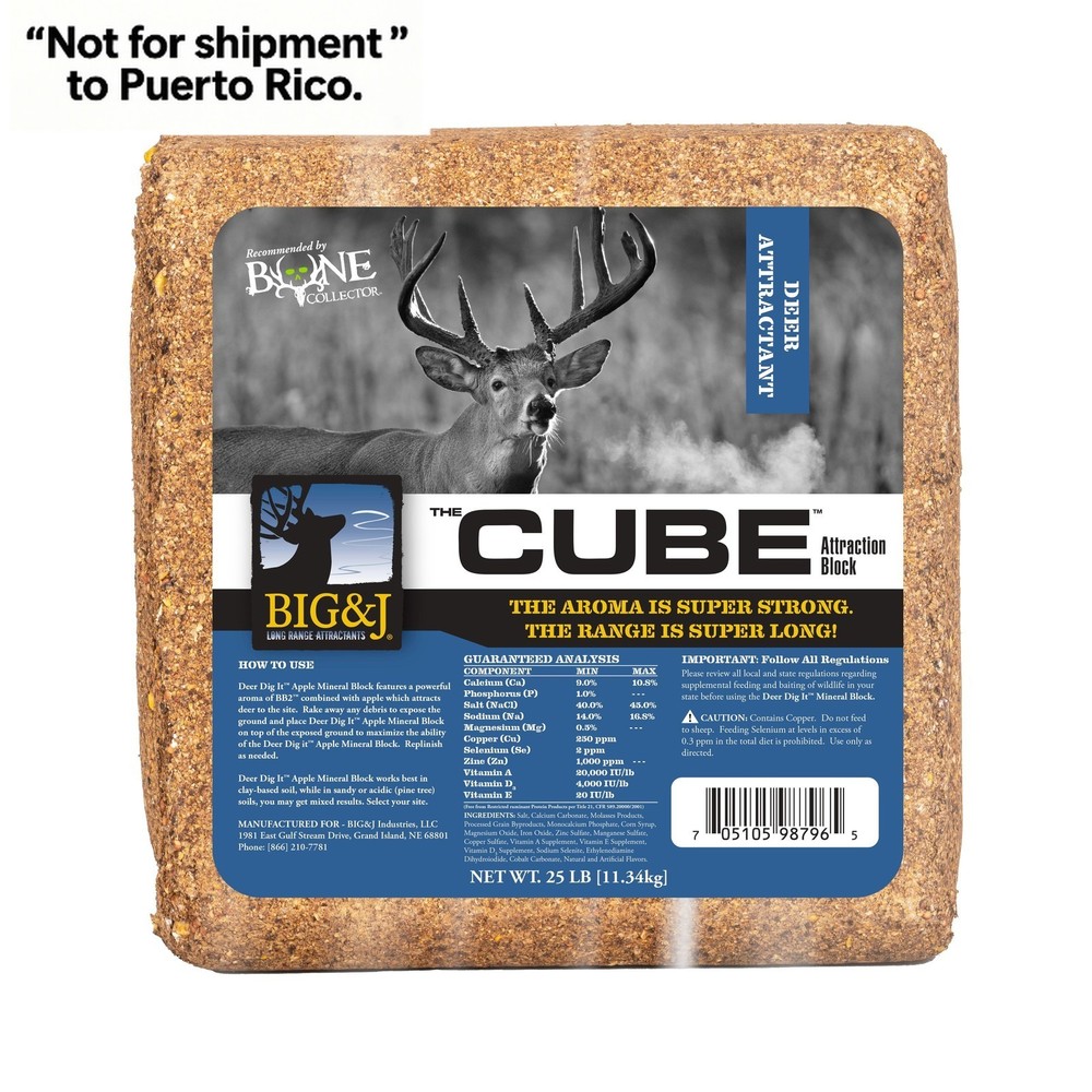 Big & J Long The Cube Range Deer Attractant Block, 25lbs