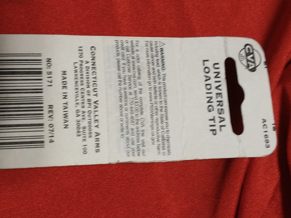 CVA UNIVERSAL LOADING TIP 10X32 #AC1693 BLACK POWDER MUZZLELOADER NOS SABOT