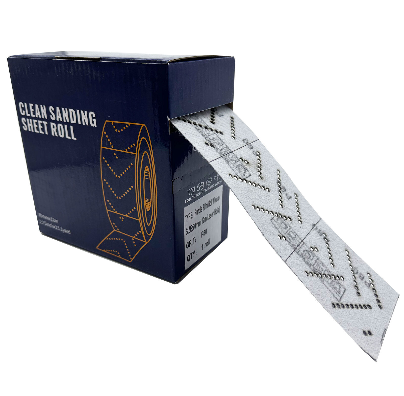 1 Roll 70mmx12m Automotive Clean Ceramic Sanding Sheet Roll for Woodworking P320