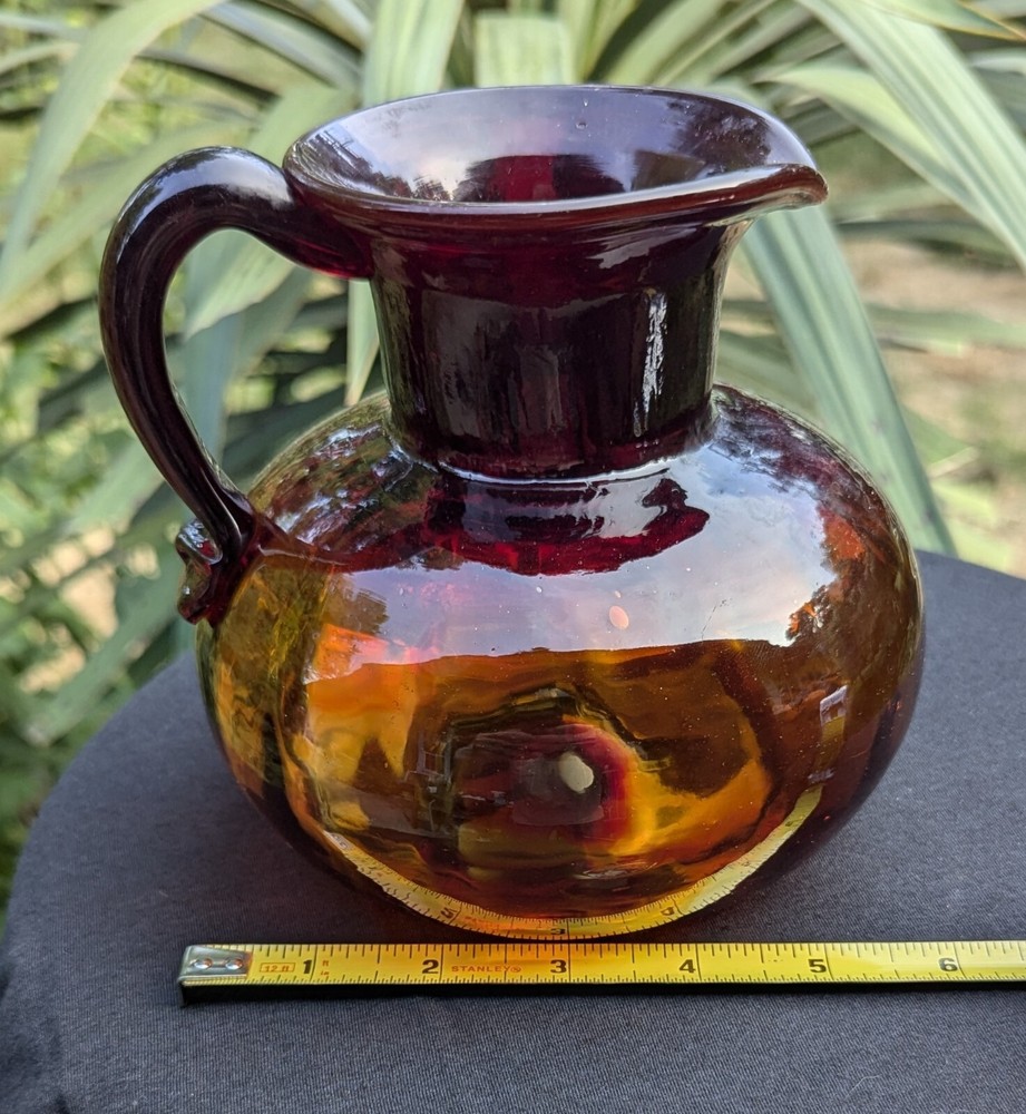 Hand Made Amberina Pitcher