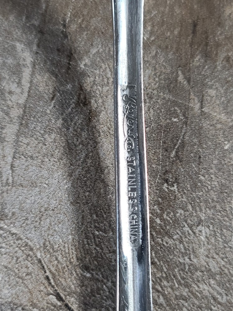 Stanley Roberts Rogers Co Stainless TRIUMPH Flared Tip PIERCED SERVING SPOON 8+"