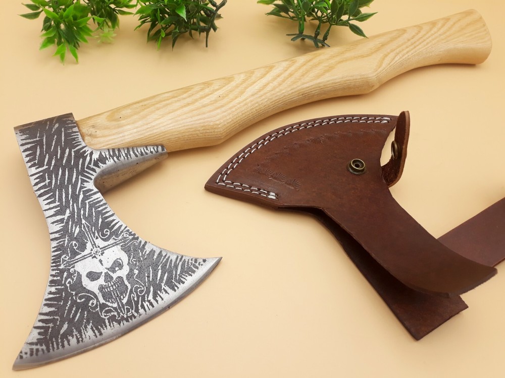 SHARP TOMAHAWK VIKING CAMP HUNTING HIKING AXE GRIP & SHEATH