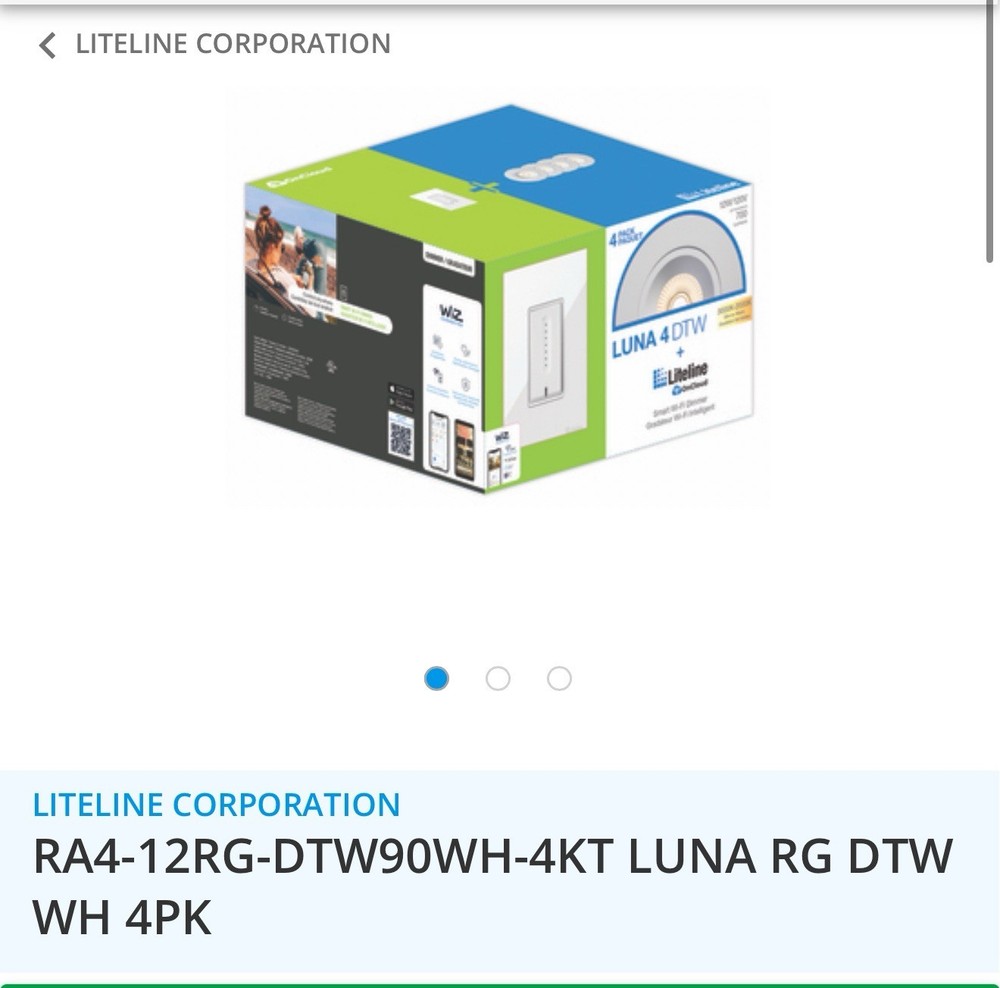 Liteline 4 Pack Recessed Cans With controller