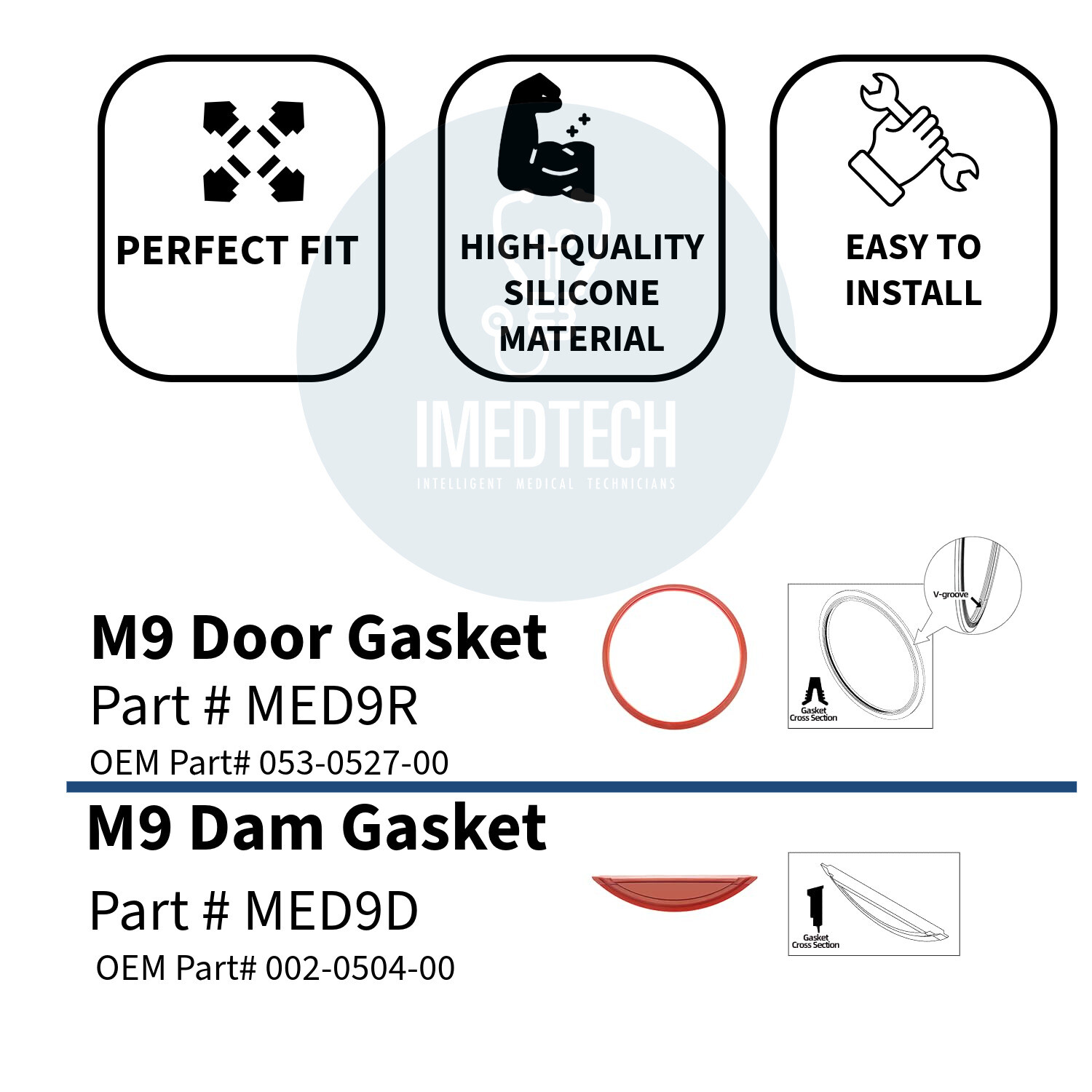 Midmark M9 Door Gasket kit Compatible Replacement