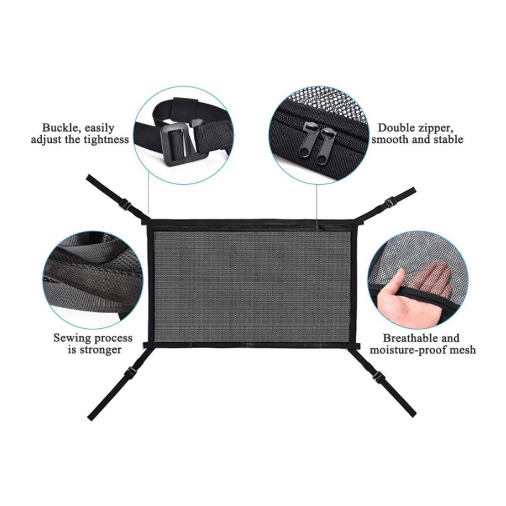 Fit Ford Double Layer Cargo Net Interior Ceiling Storage Rooftop Envelope Mesh