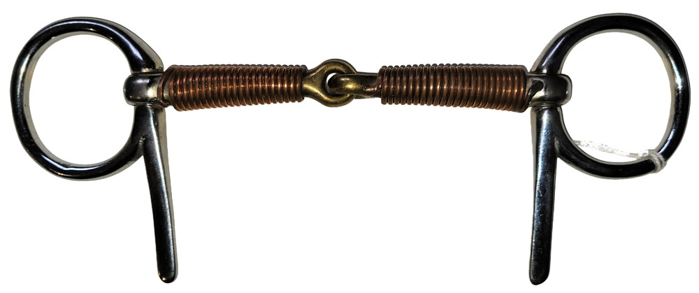 Copper Wire Wrapped Half Cheek Snaffle Bit 5 Inch