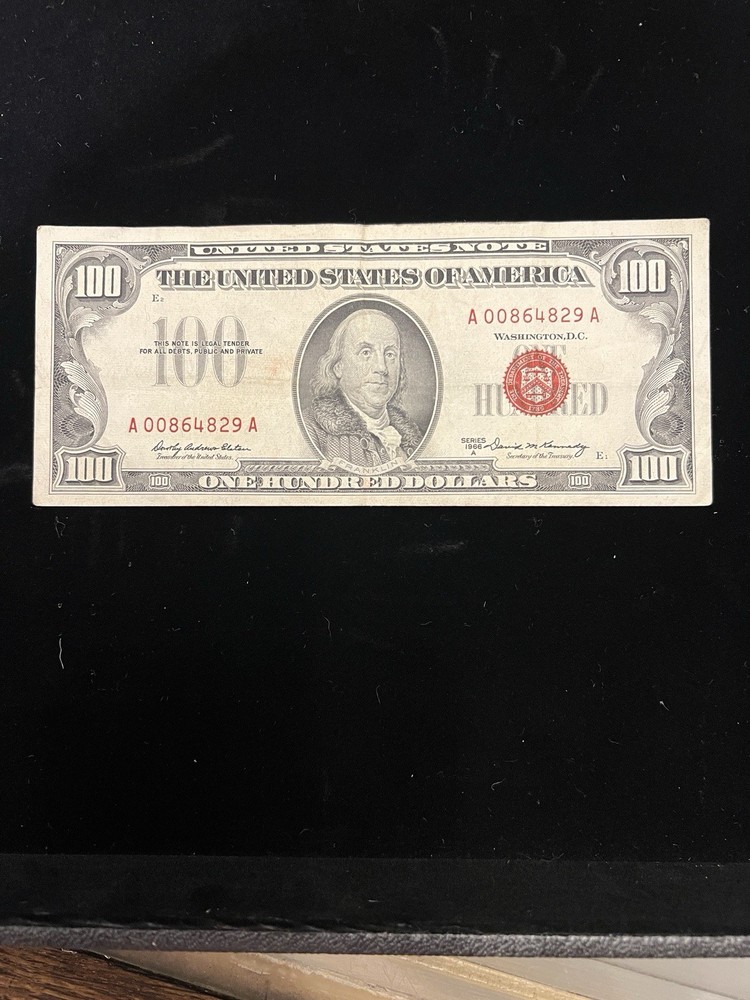 1966 A Red Seal 100 Dollar Note