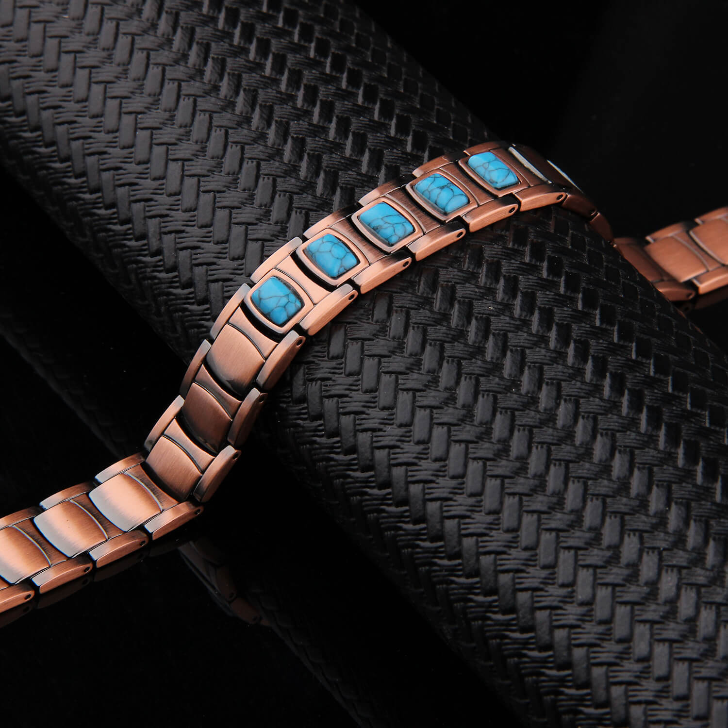 Turquoise Copper Magnetic Bracelet Men Balance Power Energy Joy Arthritis Pain X