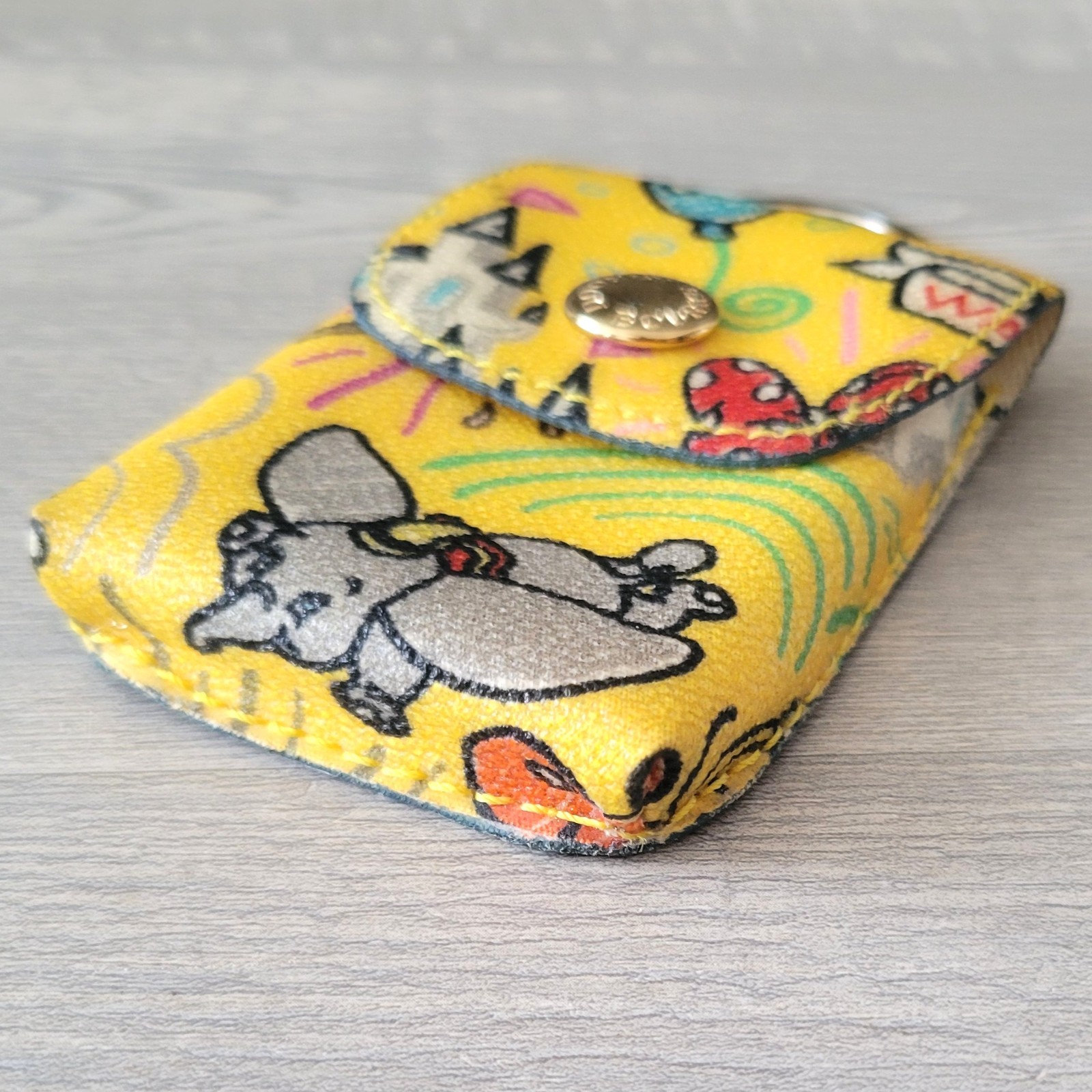 Dooney & Bourke Disney Parks Yellow Sketch Credit Card Key Fob Key Chain Ring