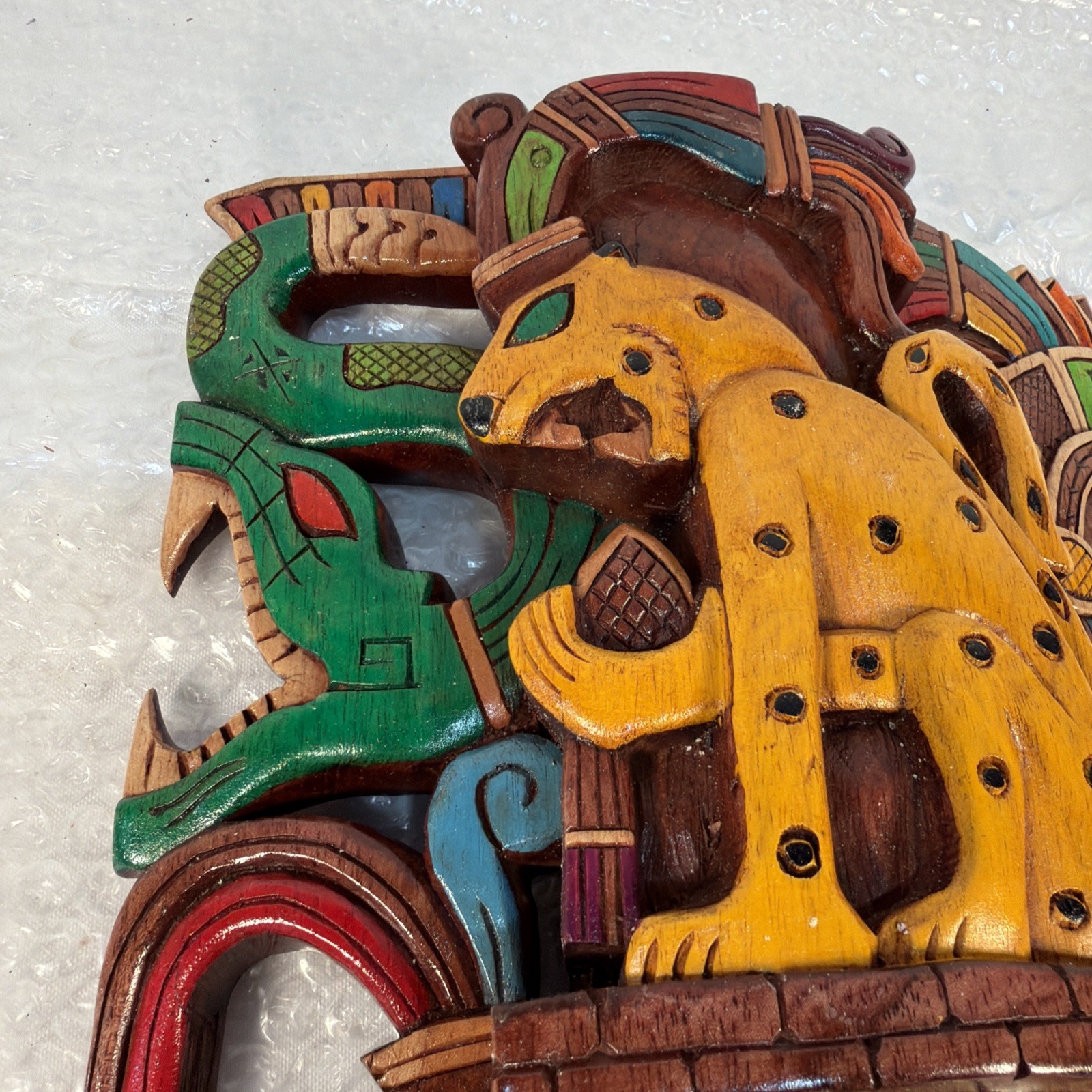 Hand-Carved Wooden Mayan Mask From Mexico