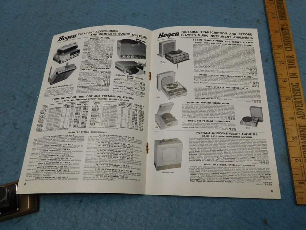 1960's Bogen Sound Systems Catalog No. 201