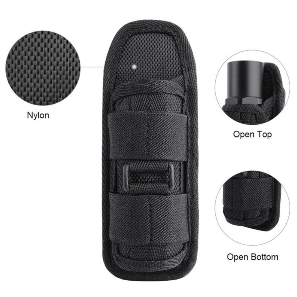 Tactical Molle Flashlight Holder Nylon Belt Holster Flashlight Torch Case Pouch