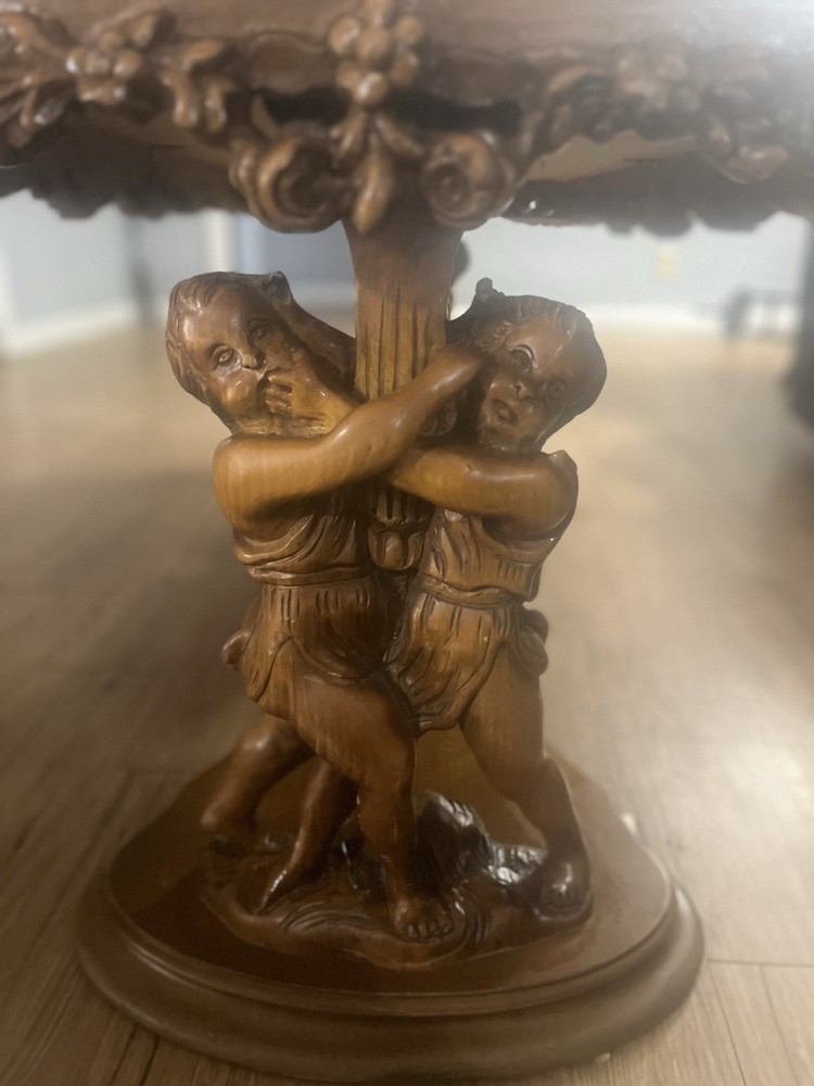 Putti Carved Victorian‑Style Center Table