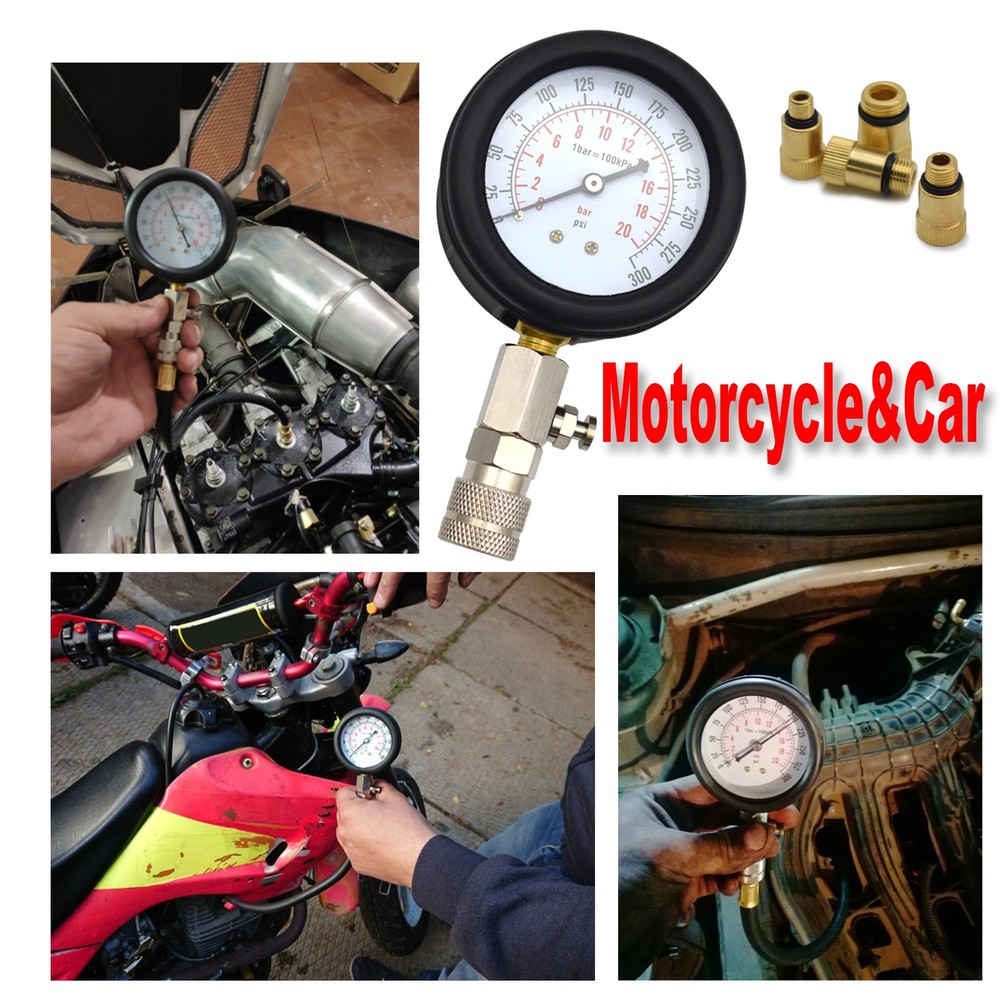 Gas Engine Cylinder Compression Tester Gauge Diagnostic Testing Tool Motorcycle