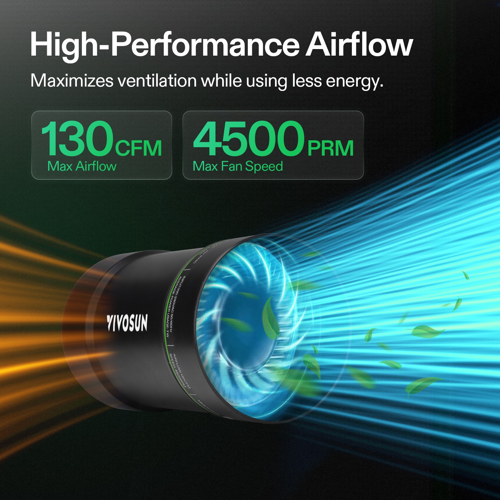 VIVOSUN 4"130CFM Inline Booster Duct Fan HVAC Ventilation Fan w/Speed Controller