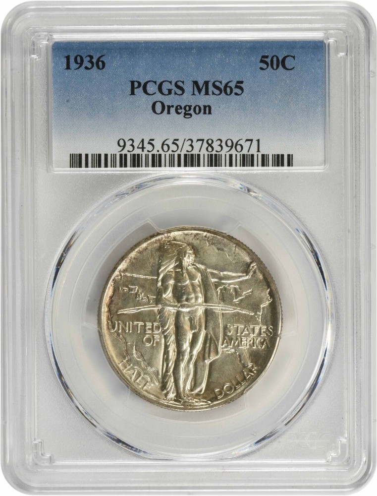 Oregon Commemorative Silver Half Dollar 1936 MS65 PCGS