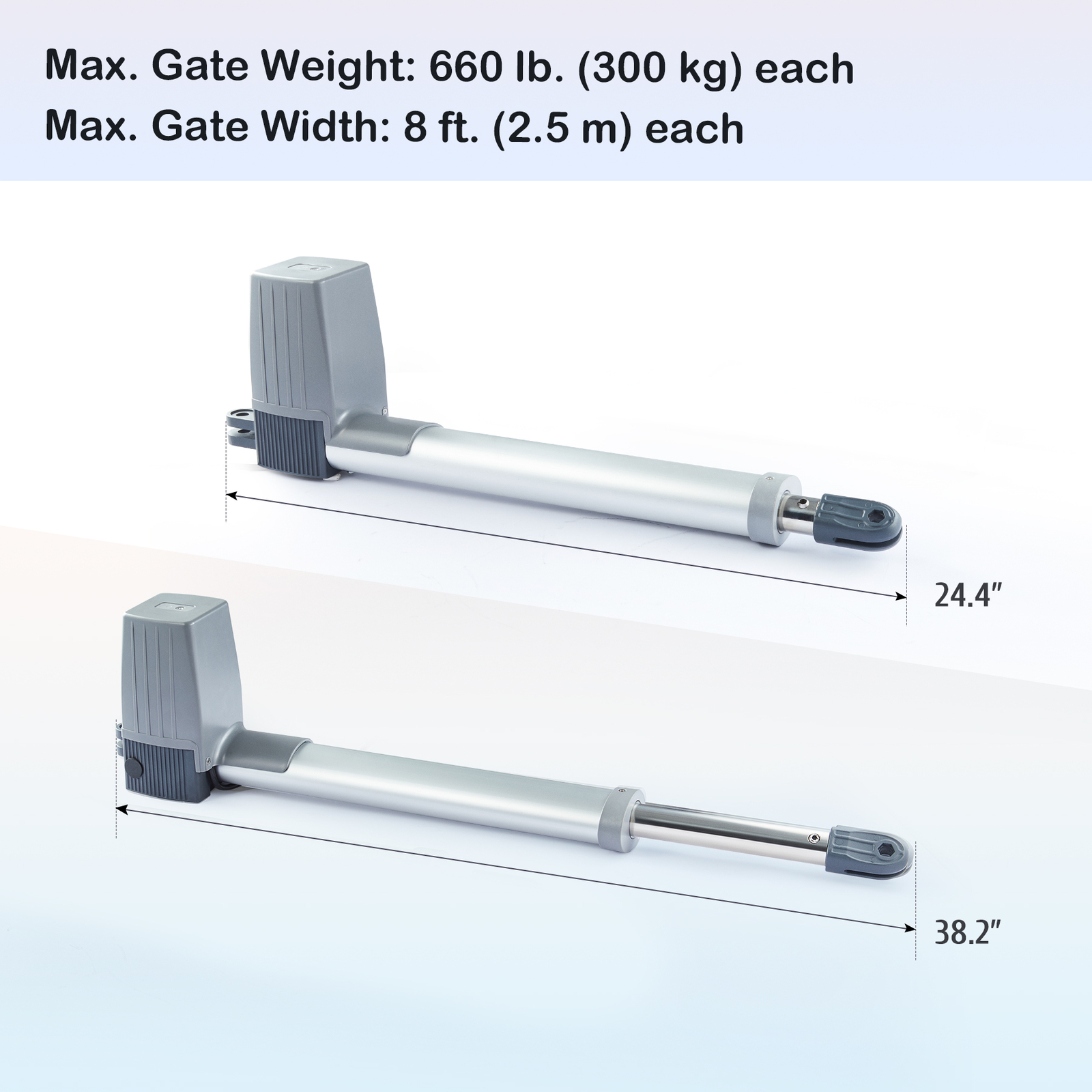 CO-Z Automatic Dual Arm Swing Gate Opener Kit 661 lbs w/ Remote Control DC Motor