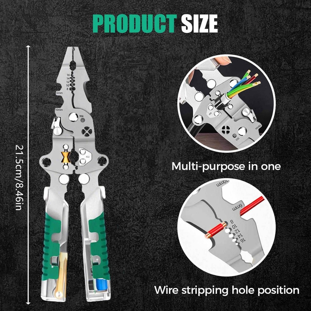 1× Compact Multi-Functional Fold Wire Stripper Scissor With Electrical Test