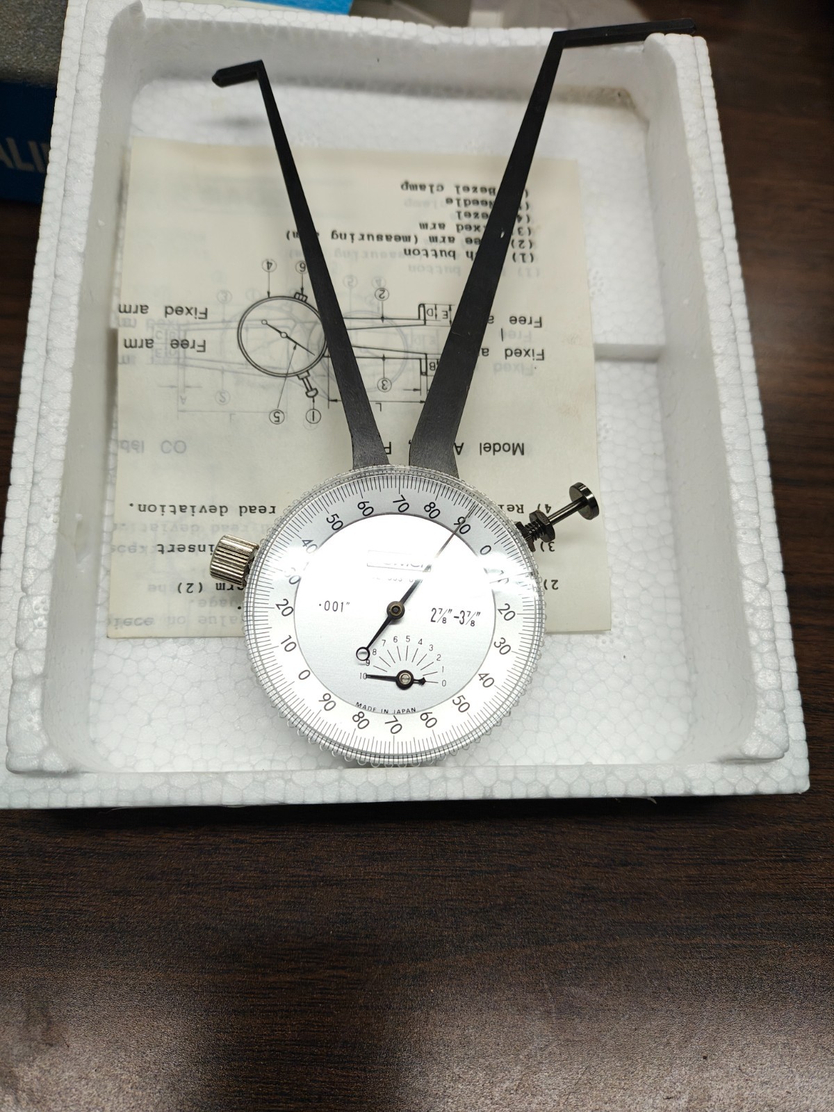 Fowler 52‑553‑007 Internal Dial Caliper Gage, 2.875-3.875" 0.001" Graduations