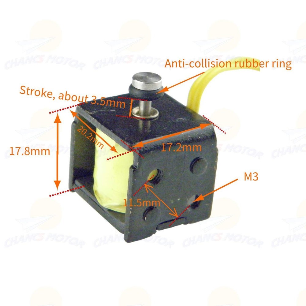 Silent Rubber-Gasketed Micro Linear Solenoid 3.5mm for Secure Locking Systems