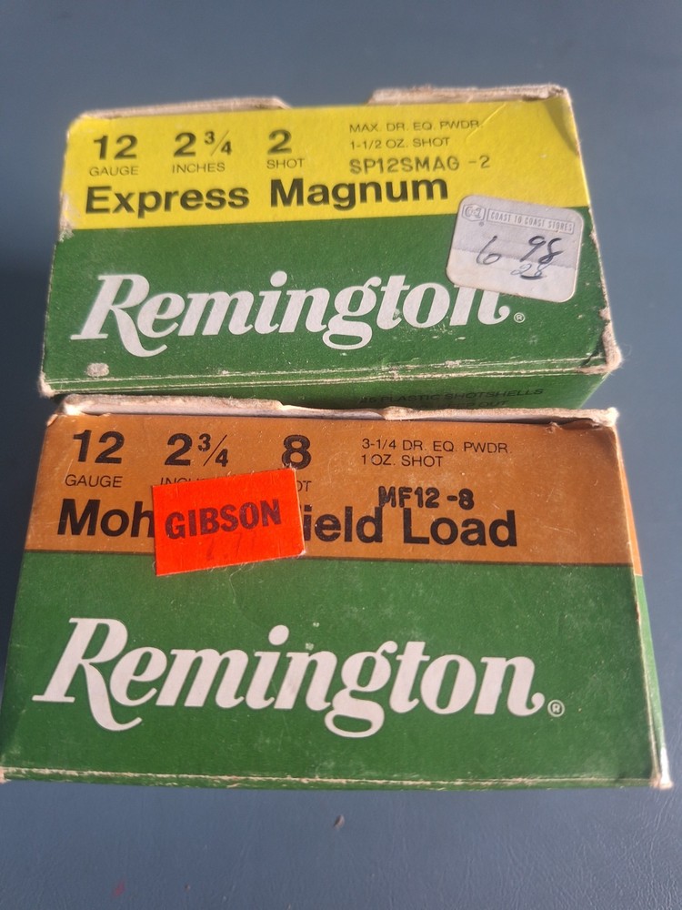 (2) VINTAGE REMINGTON , EMPTY, shell boxes, 12 ga., FREE FREIGHT