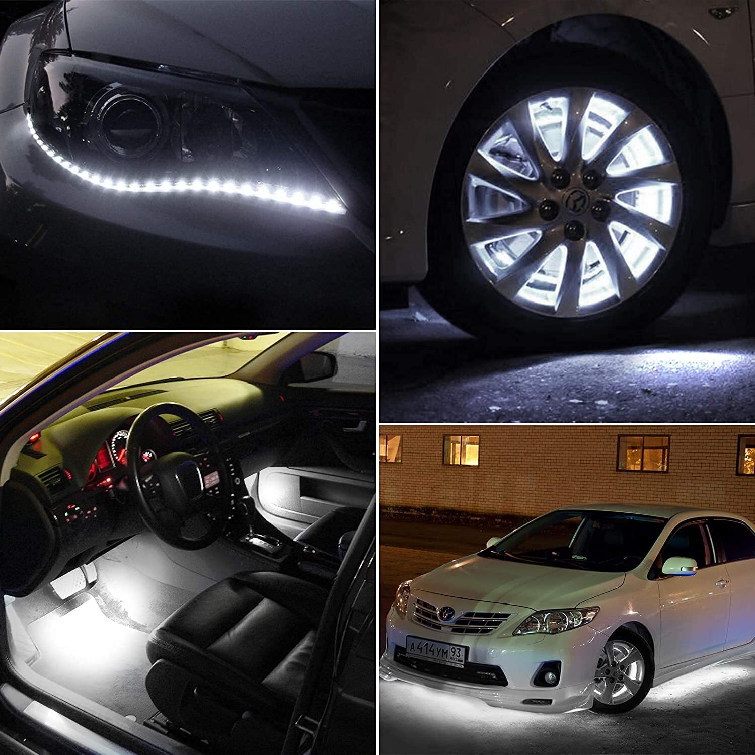 Lot Waterproof 12''/15 DC 12V Motor LED Strip Underbody Light For Car Motorcycl