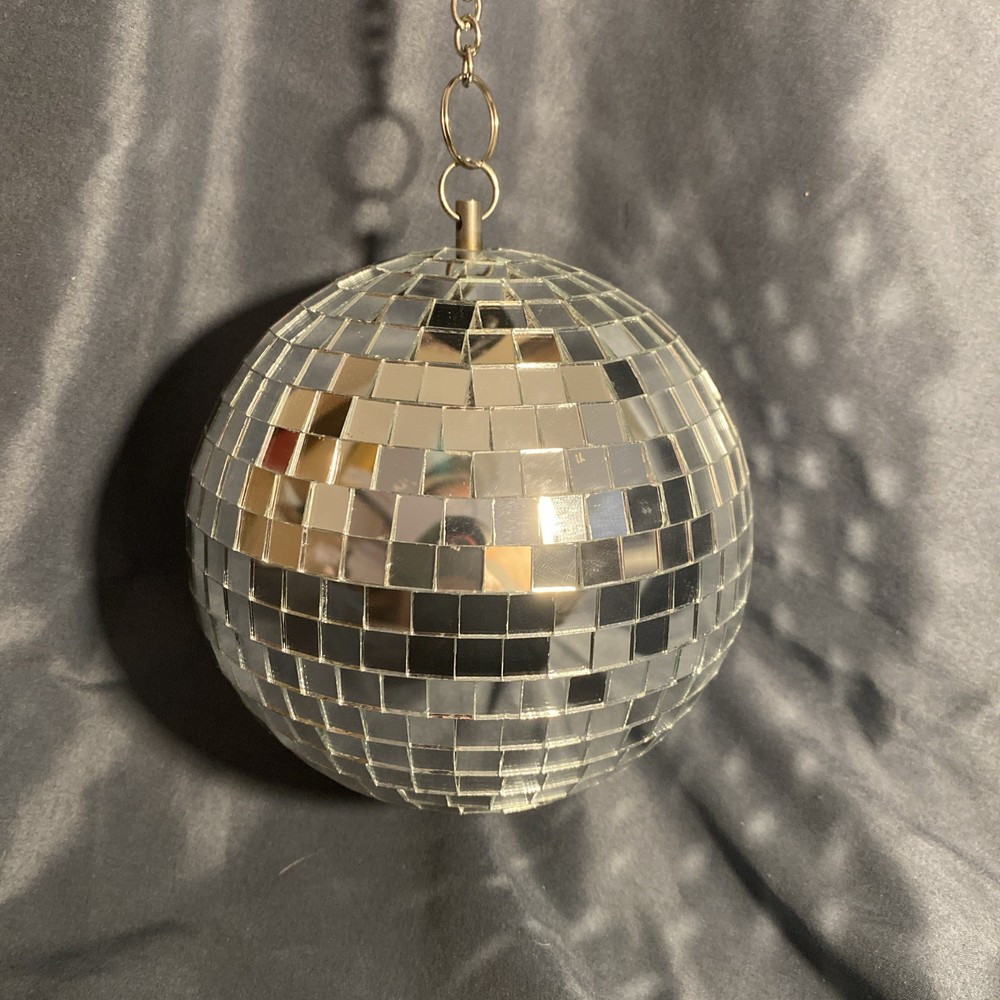 6” Hang Spin Motor Lighted Mirror Disco Ball 19” Circumference