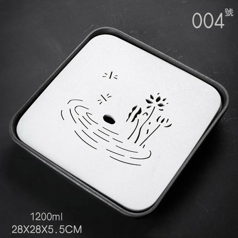 Tea Tray Black & White Stoneware Ceramic Tea Tray Serving Table Water Storage