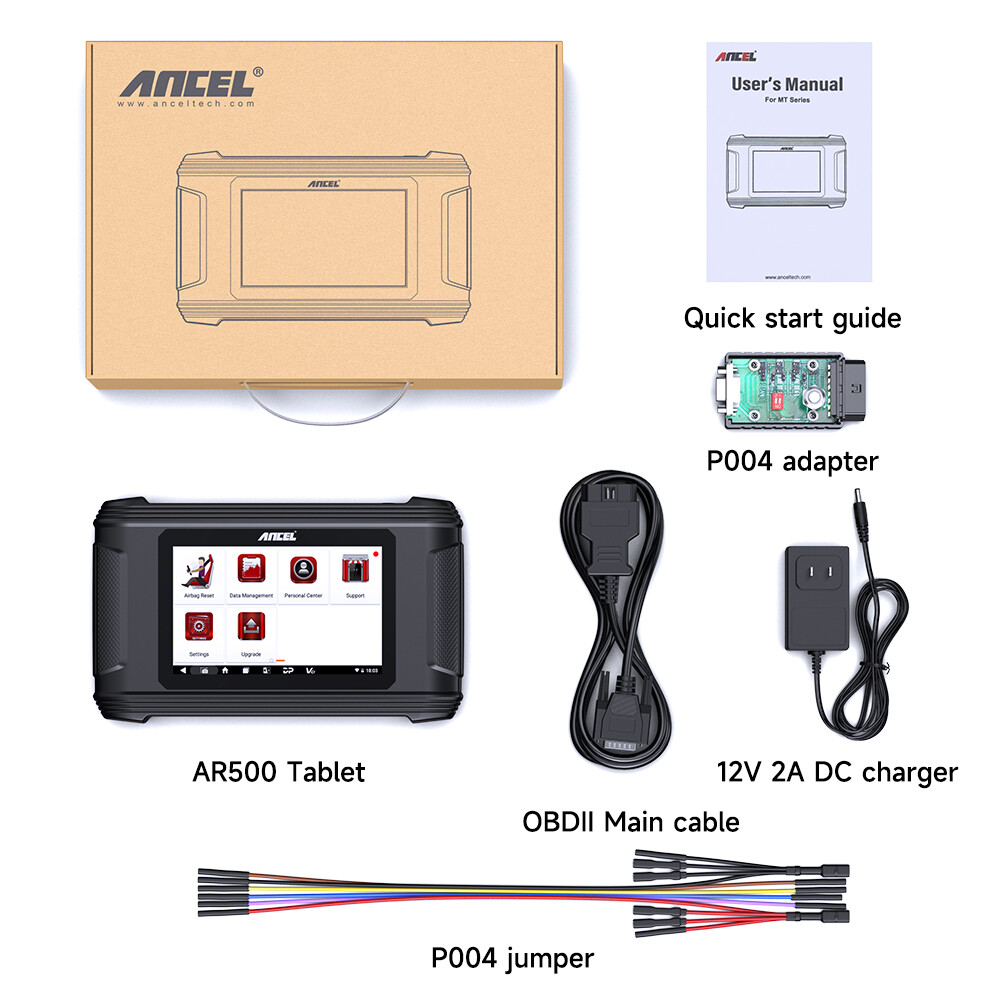 Automotive OBD2 Airbag Module Reset Tool SRS Crash Data Read and Clear Scanner