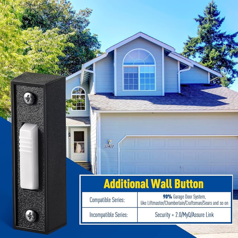 Lighted Doorbell Button Plastic Wall Mount 2 Pack with LED for Garage Opener