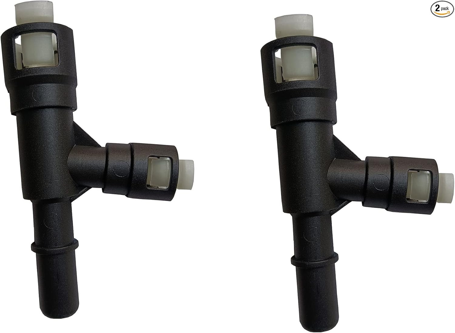 2 Pcs Black Heater Hose T Connector 15055342 15055343 (Black)