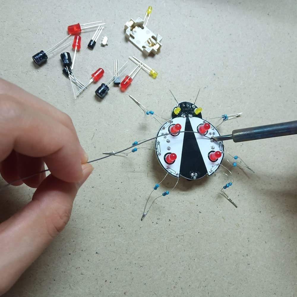 Ladybug Electronic Soldering Practice DIY Adults STEM Practice Science Projec...