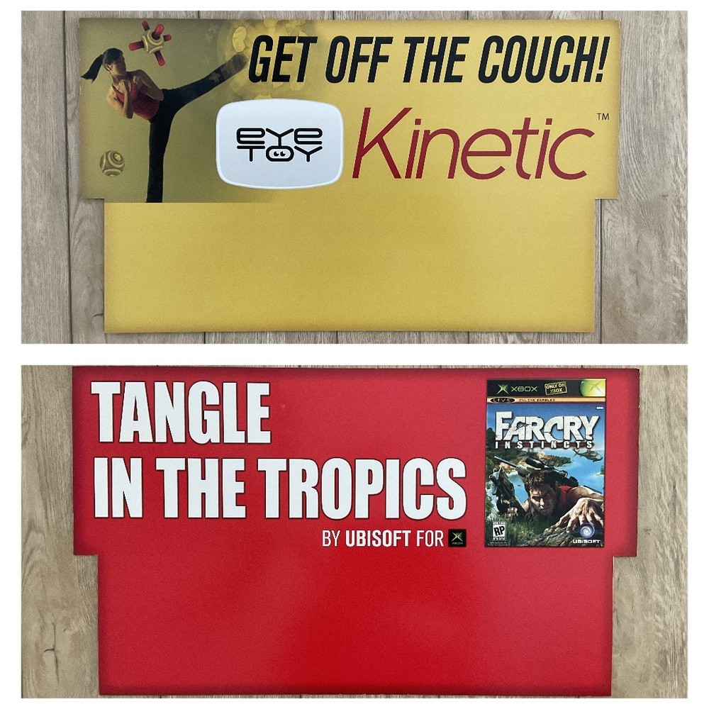 FAR CRY INSTINCTS / KINETIC Double Sided Video Game Store Display Header Sign