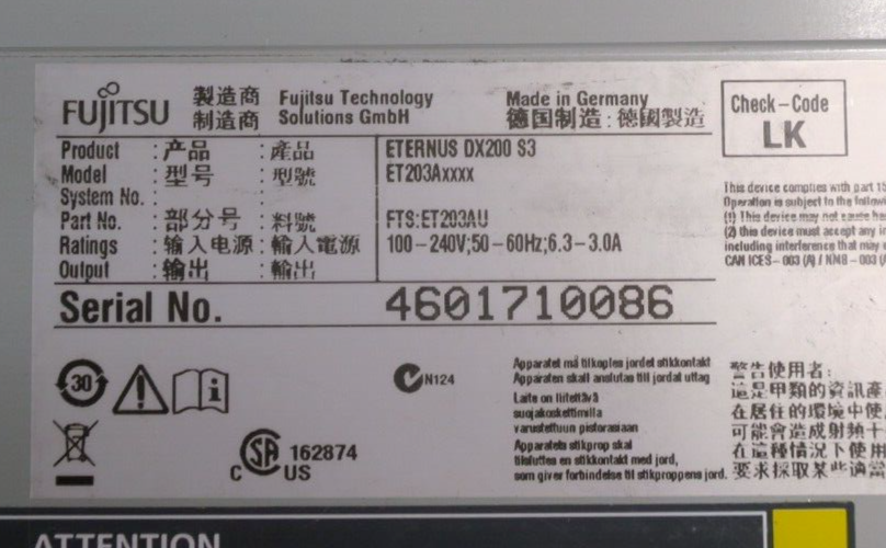 Fujitsu Eternus DX200 S3 24Bay Disk Array 2x Controller Module with 4x FC-2P-16G