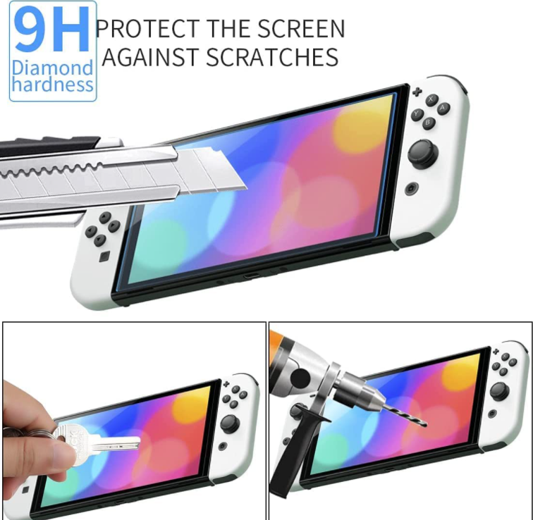 3 Pack-Tempered Glass Screen Protector For Nintendo switch OLED Model 2021, 9H