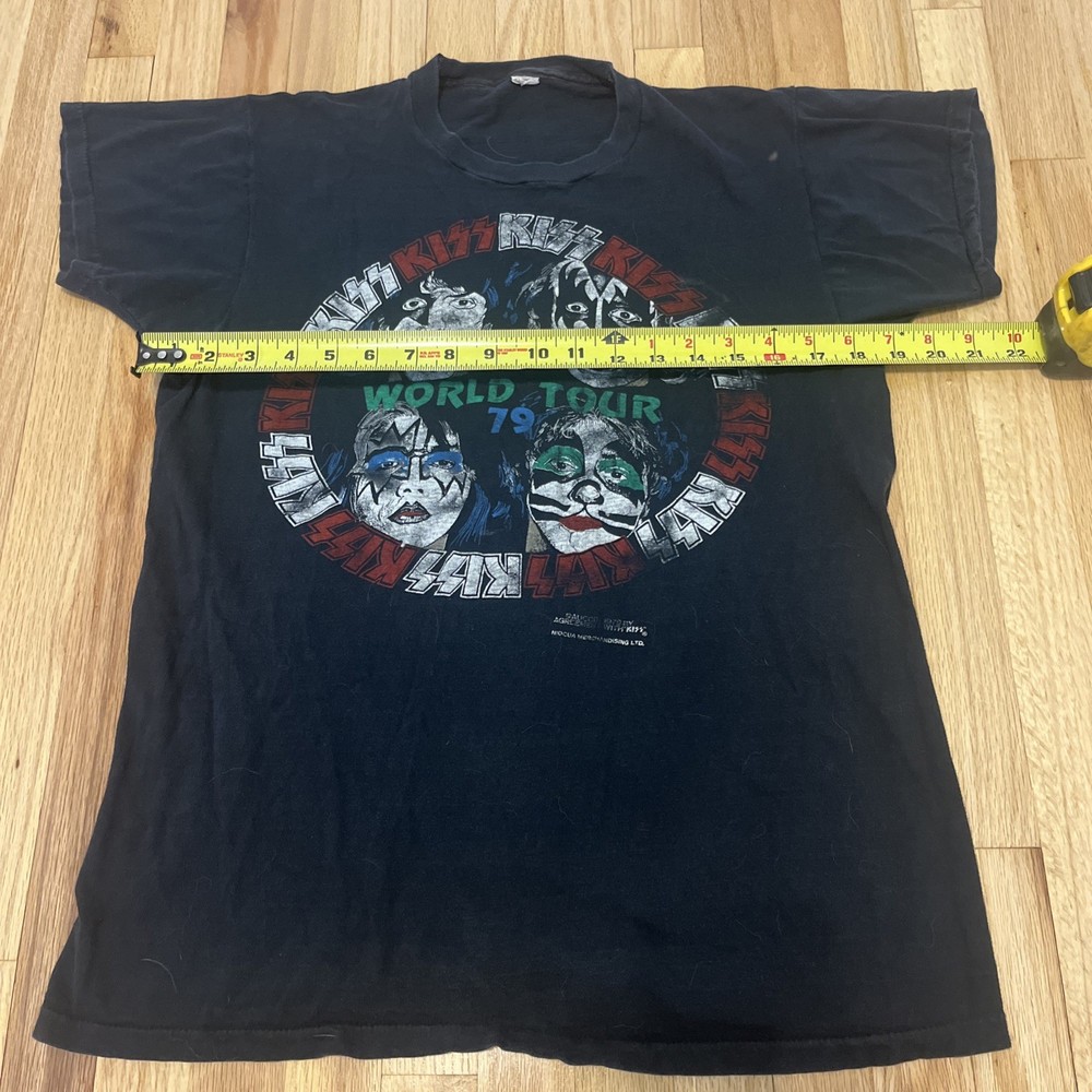 Vintage Kiss Shirt 1979 World Tour Size Small Medium Killer Fade Distressing