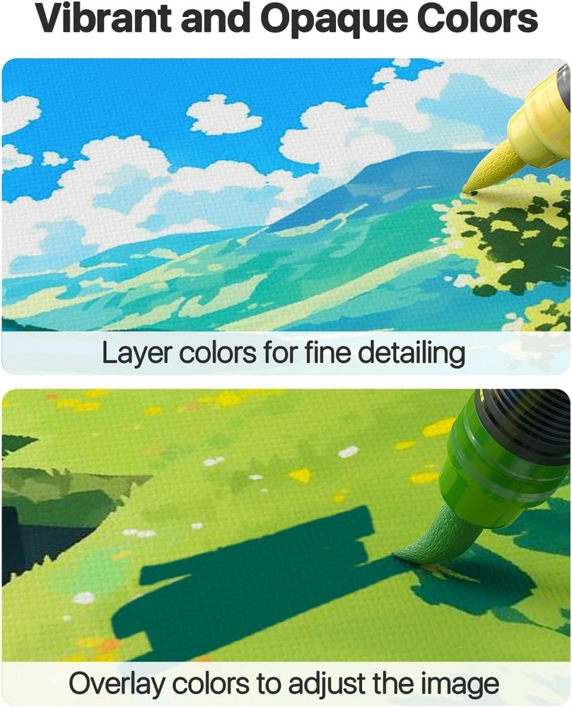 Water-Based No-Bleed Paint Pens with Automatic Ink Control, Waterproof Brush