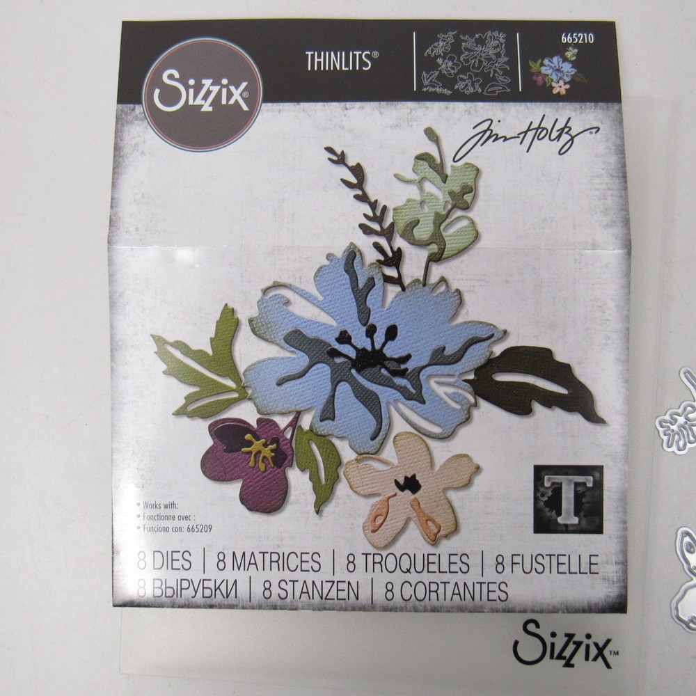 Sizzix Thinlits "Brushstroke Flowers #2" Flower Floral Die Set Tim Holtz