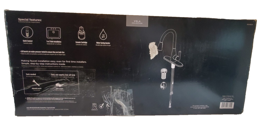 Oakbrook Vela Pulldown Kitchen Faucet One Handle Brushed Nickel