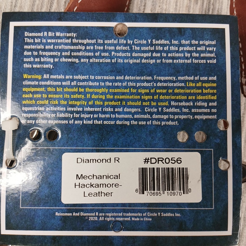 CIRCLE Y Mechanical Hackamore Leather Bit (DR056)
