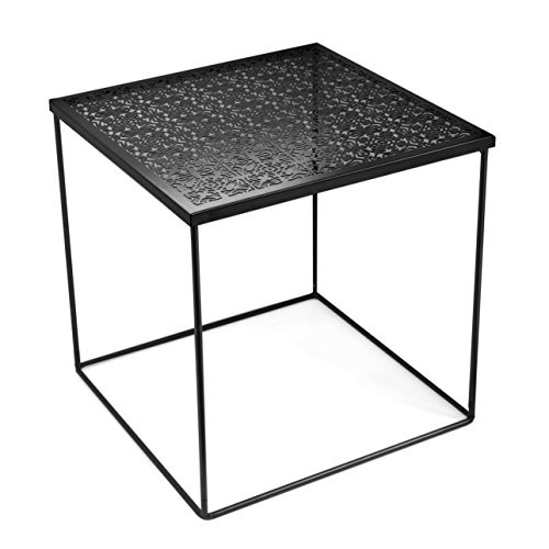 Die Cut Metal Side Table, Black