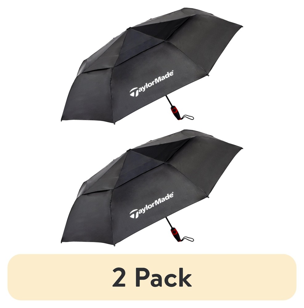 (2 pack Vortexvent Compact Golf Umbrella 47-inch Black