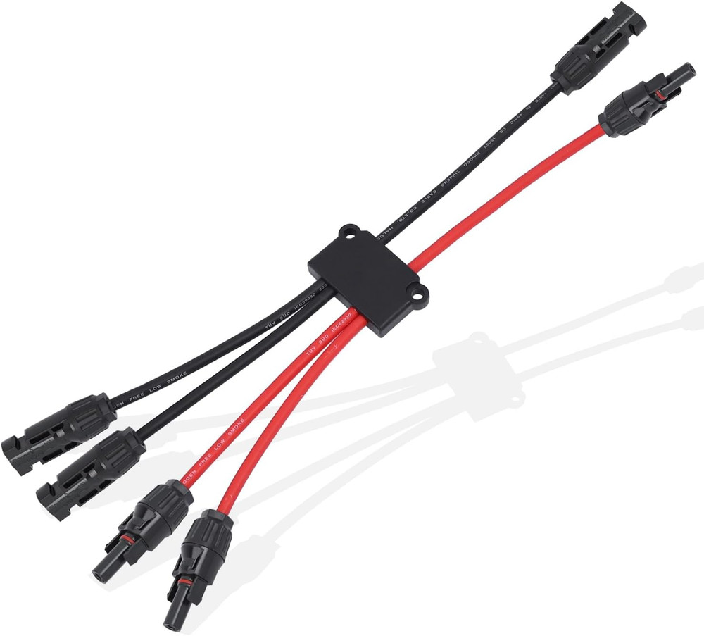 Solar Parallel Connectors for 2 Solar Panels Tool-Free MC4 Solar Cable Split...