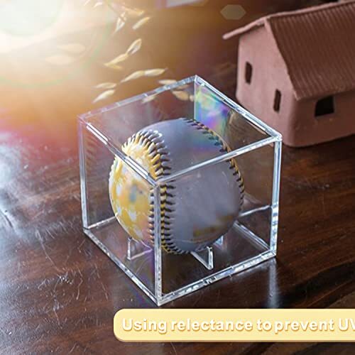 4 Pack Clear Acrylic Baseball Cube Display Case Boxes for Memorabilia Display